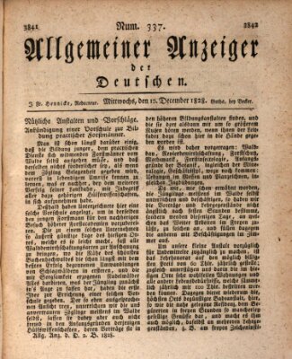 Allgemeiner Anzeiger der Deutschen Mittwoch 10. Dezember 1828