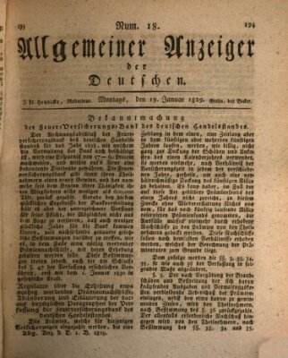 Allgemeiner Anzeiger der Deutschen Montag 19. Januar 1829