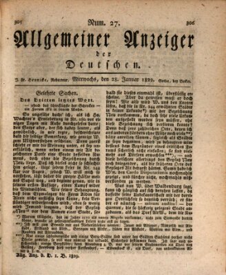 Allgemeiner Anzeiger der Deutschen Mittwoch 28. Januar 1829