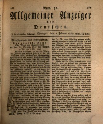 Allgemeiner Anzeiger der Deutschen Montag 2. Februar 1829