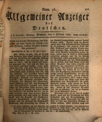 Allgemeiner Anzeiger der Deutschen Freitag 6. Februar 1829