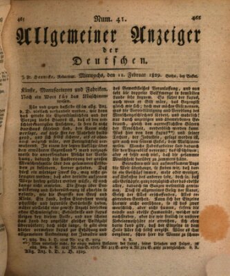 Allgemeiner Anzeiger der Deutschen Mittwoch 11. Februar 1829