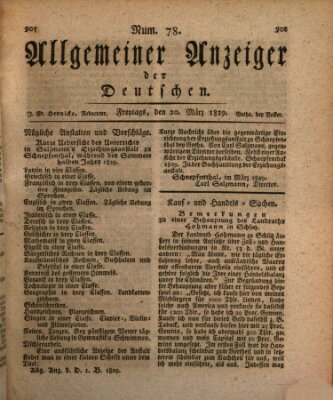 Allgemeiner Anzeiger der Deutschen Friday 20. March 1829