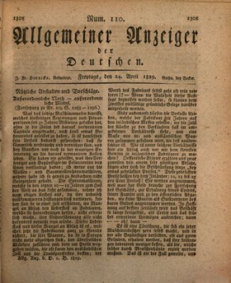 Allgemeiner Anzeiger der Deutschen Freitag 24. April 1829