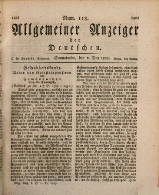 Allgemeiner Anzeiger der Deutschen Samstag 2. Mai 1829