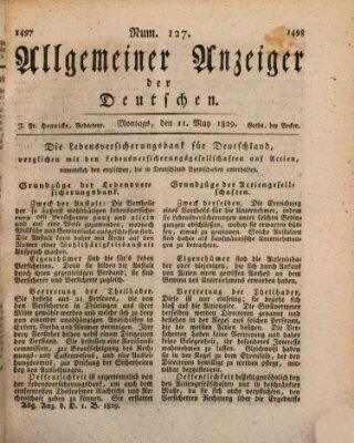 Allgemeiner Anzeiger der Deutschen Montag 11. Mai 1829