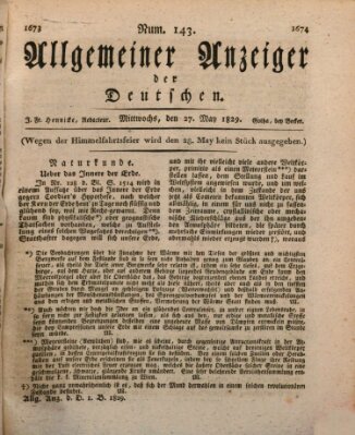 Allgemeiner Anzeiger der Deutschen Mittwoch 27. Mai 1829