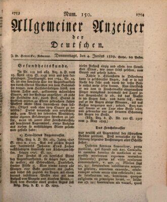 Allgemeiner Anzeiger der Deutschen Donnerstag 4. Juni 1829