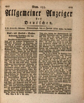 Allgemeiner Anzeiger der Deutschen Donnerstag 11. Juni 1829