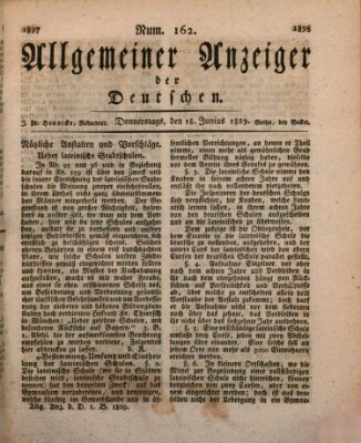 Allgemeiner Anzeiger der Deutschen Donnerstag 18. Juni 1829