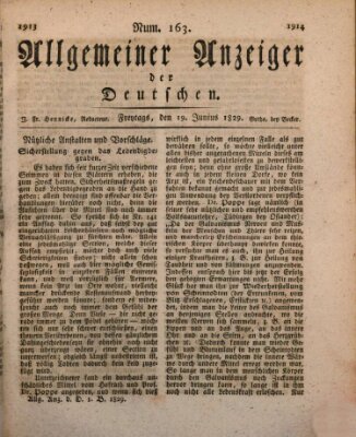 Allgemeiner Anzeiger der Deutschen Freitag 19. Juni 1829
