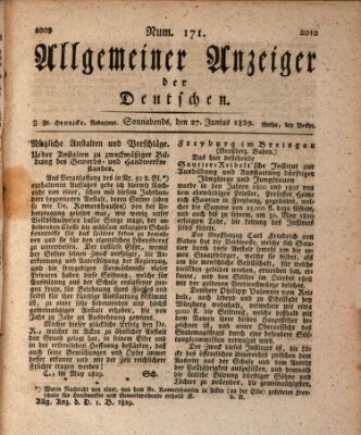 Allgemeiner Anzeiger der Deutschen Samstag 27. Juni 1829