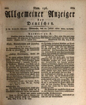 Allgemeiner Anzeiger der Deutschen Mittwoch 22. Juli 1829