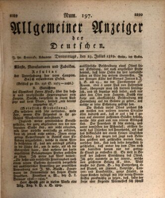 Allgemeiner Anzeiger der Deutschen Donnerstag 23. Juli 1829