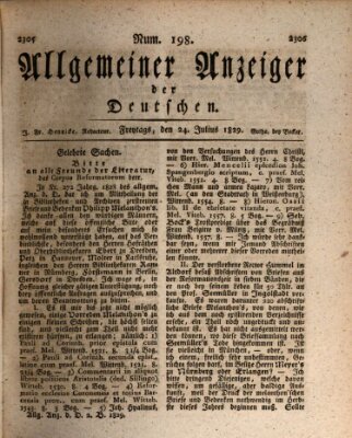 Allgemeiner Anzeiger der Deutschen Freitag 24. Juli 1829