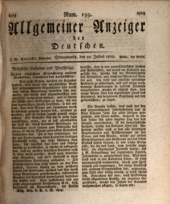 Allgemeiner Anzeiger der Deutschen Samstag 25. Juli 1829