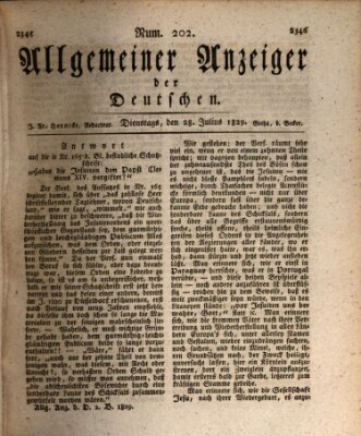 Allgemeiner Anzeiger der Deutschen Dienstag 28. Juli 1829