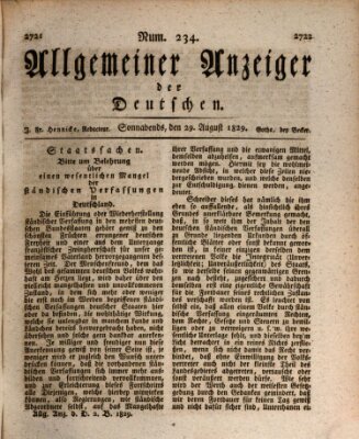 Allgemeiner Anzeiger der Deutschen Samstag 29. August 1829