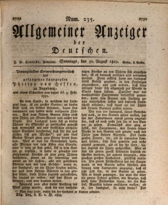 Allgemeiner Anzeiger der Deutschen Sonntag 30. August 1829