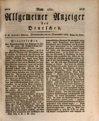 Allgemeiner Anzeiger der Deutschen Samstag 26. September 1829