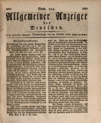 Allgemeiner Anzeiger der Deutschen Donnerstag 29. Oktober 1829