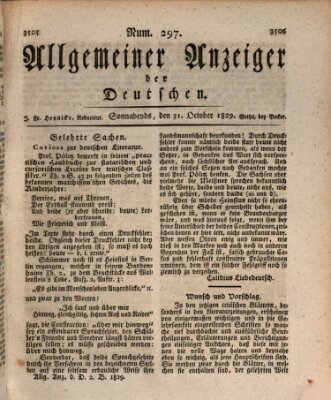 Allgemeiner Anzeiger der Deutschen Samstag 31. Oktober 1829