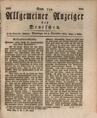 Allgemeiner Anzeiger der Deutschen Dienstag 8. Dezember 1829