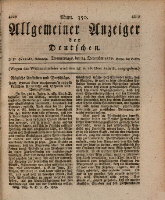 Allgemeiner Anzeiger der Deutschen Donnerstag 24. Dezember 1829