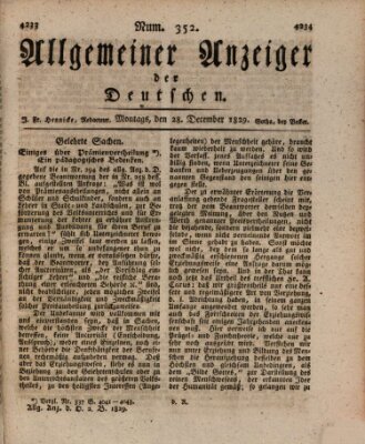 Allgemeiner Anzeiger der Deutschen Montag 28. Dezember 1829