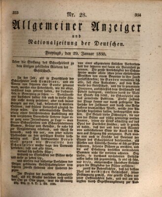 Allgemeiner Anzeiger und Nationalzeitung der Deutschen (Allgemeiner Anzeiger der Deutschen) Freitag 29. Januar 1830