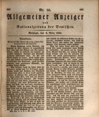 Allgemeiner Anzeiger und Nationalzeitung der Deutschen (Allgemeiner Anzeiger der Deutschen) Montag 8. März 1830