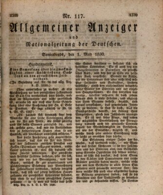 Allgemeiner Anzeiger und Nationalzeitung der Deutschen (Allgemeiner Anzeiger der Deutschen) Samstag 1. Mai 1830