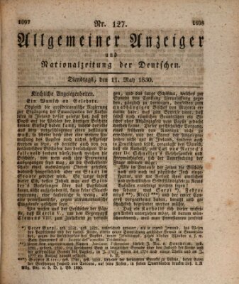 Allgemeiner Anzeiger und Nationalzeitung der Deutschen (Allgemeiner Anzeiger der Deutschen) Dienstag 11. Mai 1830