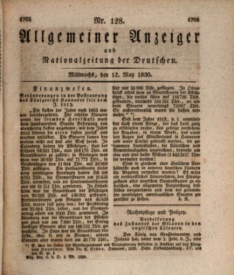 Allgemeiner Anzeiger und Nationalzeitung der Deutschen (Allgemeiner Anzeiger der Deutschen) Mittwoch 12. Mai 1830