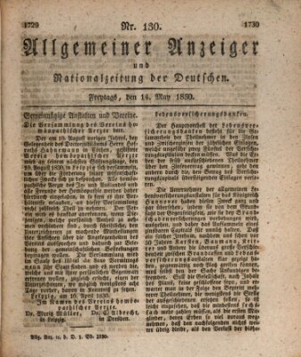 Allgemeiner Anzeiger und Nationalzeitung der Deutschen (Allgemeiner Anzeiger der Deutschen) Freitag 14. Mai 1830