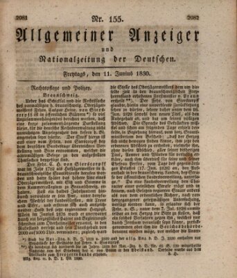 Allgemeiner Anzeiger und Nationalzeitung der Deutschen (Allgemeiner Anzeiger der Deutschen) Freitag 11. Juni 1830