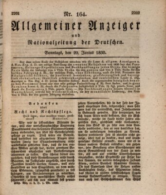 Allgemeiner Anzeiger und Nationalzeitung der Deutschen (Allgemeiner Anzeiger der Deutschen) Sonntag 20. Juni 1830