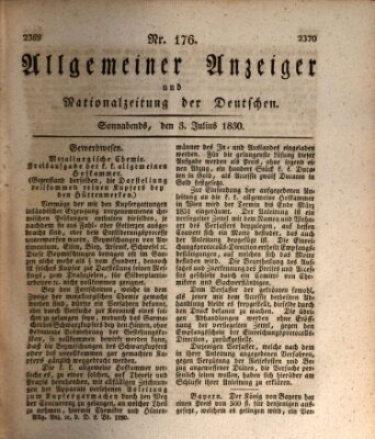 Allgemeiner Anzeiger und Nationalzeitung der Deutschen (Allgemeiner Anzeiger der Deutschen) Samstag 3. Juli 1830