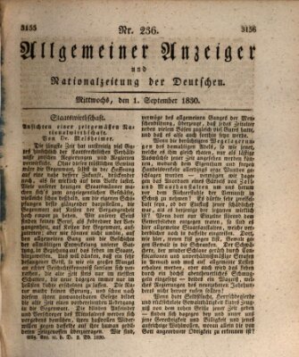 Allgemeiner Anzeiger und Nationalzeitung der Deutschen (Allgemeiner Anzeiger der Deutschen) Mittwoch 1. September 1830