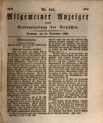 Allgemeiner Anzeiger und Nationalzeitung der Deutschen (Allgemeiner Anzeiger der Deutschen) Freitag 10. September 1830