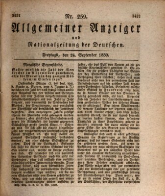 Allgemeiner Anzeiger und Nationalzeitung der Deutschen (Allgemeiner Anzeiger der Deutschen) Freitag 24. September 1830