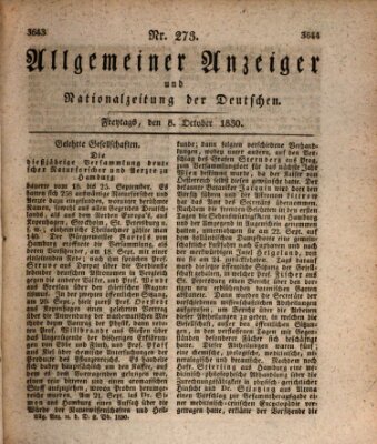 Allgemeiner Anzeiger und Nationalzeitung der Deutschen (Allgemeiner Anzeiger der Deutschen) Freitag 8. Oktober 1830