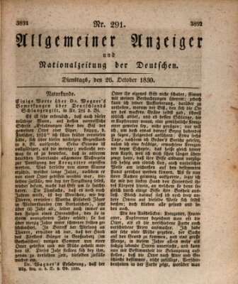 Allgemeiner Anzeiger und Nationalzeitung der Deutschen (Allgemeiner Anzeiger der Deutschen) Dienstag 26. Oktober 1830