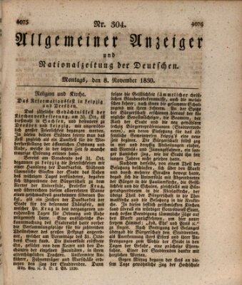 Allgemeiner Anzeiger und Nationalzeitung der Deutschen (Allgemeiner Anzeiger der Deutschen) Montag 8. November 1830