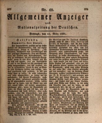 Allgemeiner Anzeiger und Nationalzeitung der Deutschen (Allgemeiner Anzeiger der Deutschen) Freitag 11. März 1831