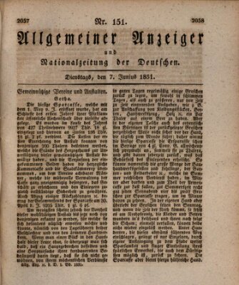 Allgemeiner Anzeiger und Nationalzeitung der Deutschen (Allgemeiner Anzeiger der Deutschen) Dienstag 7. Juni 1831