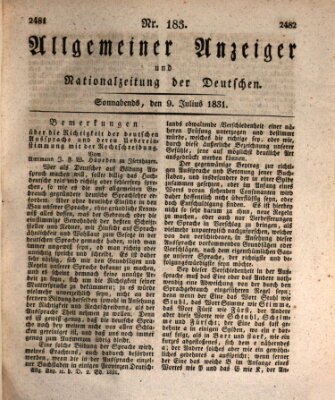 Allgemeiner Anzeiger und Nationalzeitung der Deutschen (Allgemeiner Anzeiger der Deutschen) Samstag 9. Juli 1831