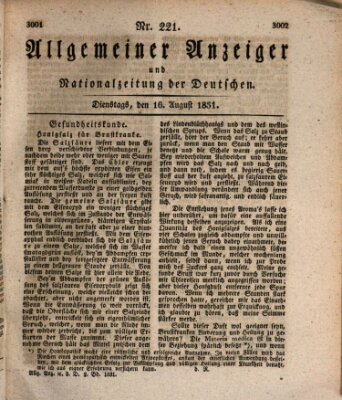 Allgemeiner Anzeiger und Nationalzeitung der Deutschen (Allgemeiner Anzeiger der Deutschen) Dienstag 16. August 1831