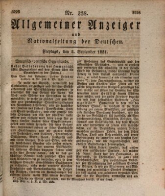 Allgemeiner Anzeiger und Nationalzeitung der Deutschen (Allgemeiner Anzeiger der Deutschen) Freitag 2. September 1831