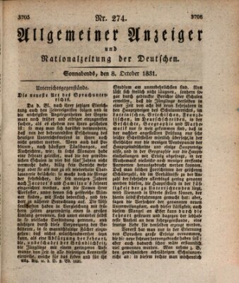 Allgemeiner Anzeiger und Nationalzeitung der Deutschen (Allgemeiner Anzeiger der Deutschen) Samstag 8. Oktober 1831